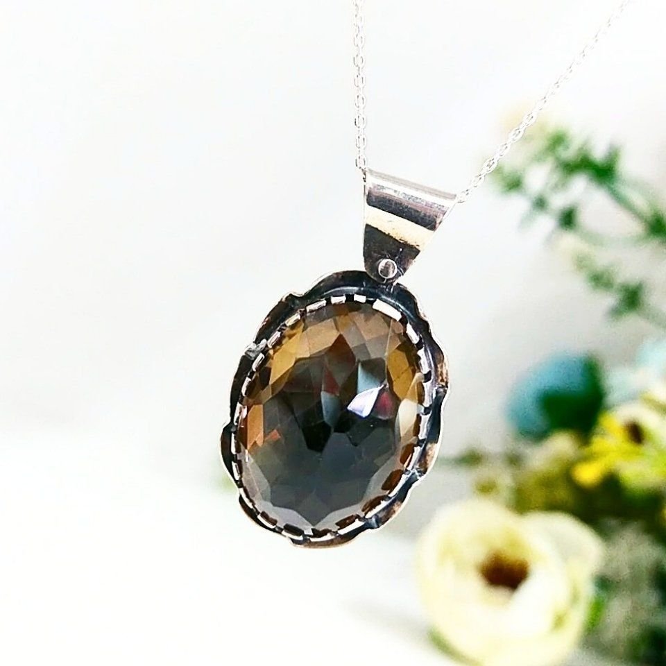 Smoky Topaz Özel Tasarım Kolye