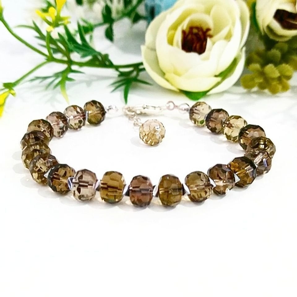 Smoky Topaz Doğal Taş Bileklik