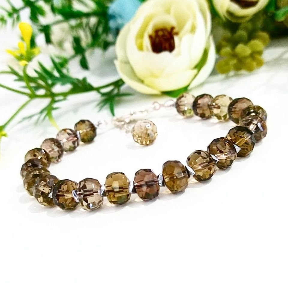 Smoky Topaz Doğal Taş Bileklik