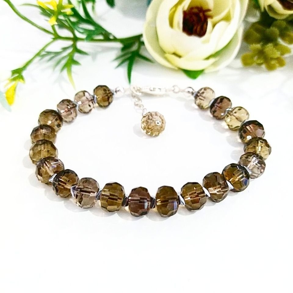 Smoky Topaz Doğal Taş Bileklik