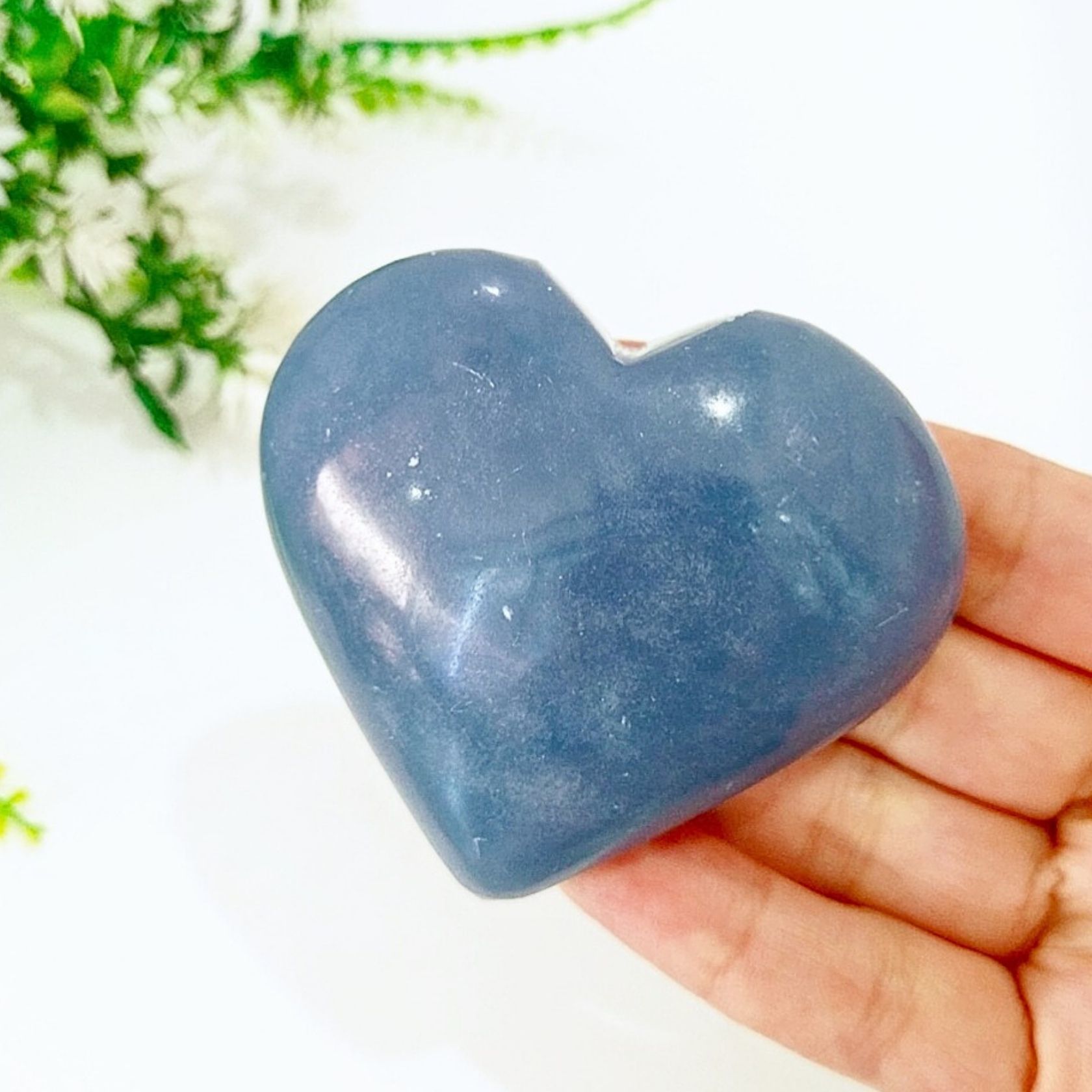 Angelite Natural Stone Heart 00768