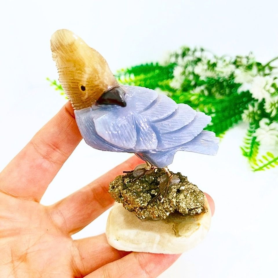 Anjelit Pirit Doğal Taş Carving Biblo 00776