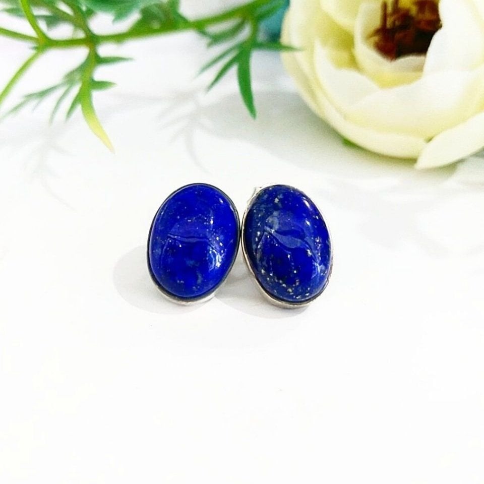Lapis Lazuli Doğal Taş Küpe
