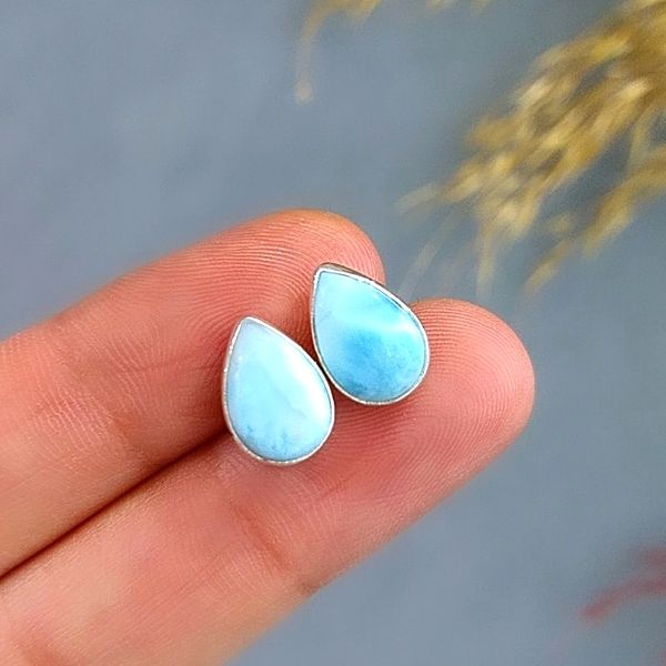 Larimar Özel Tasarım Doğaltaş Küpe