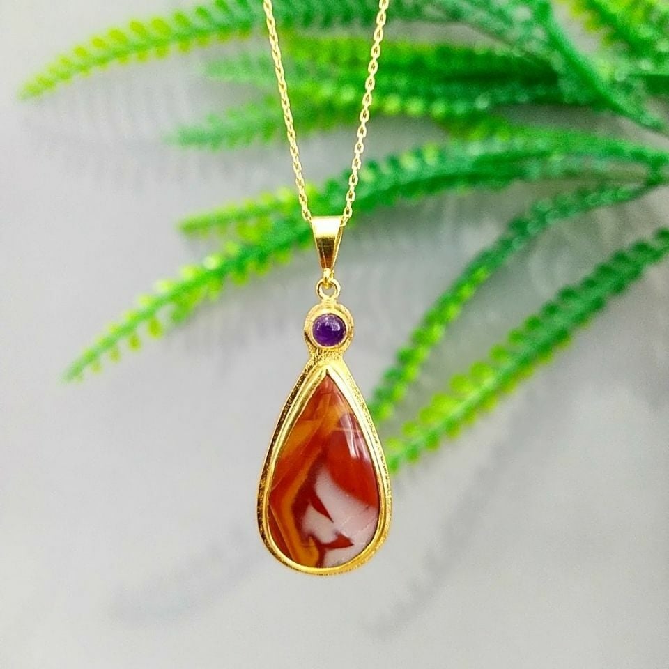 Agate Stone Natural Stone Necklace A853