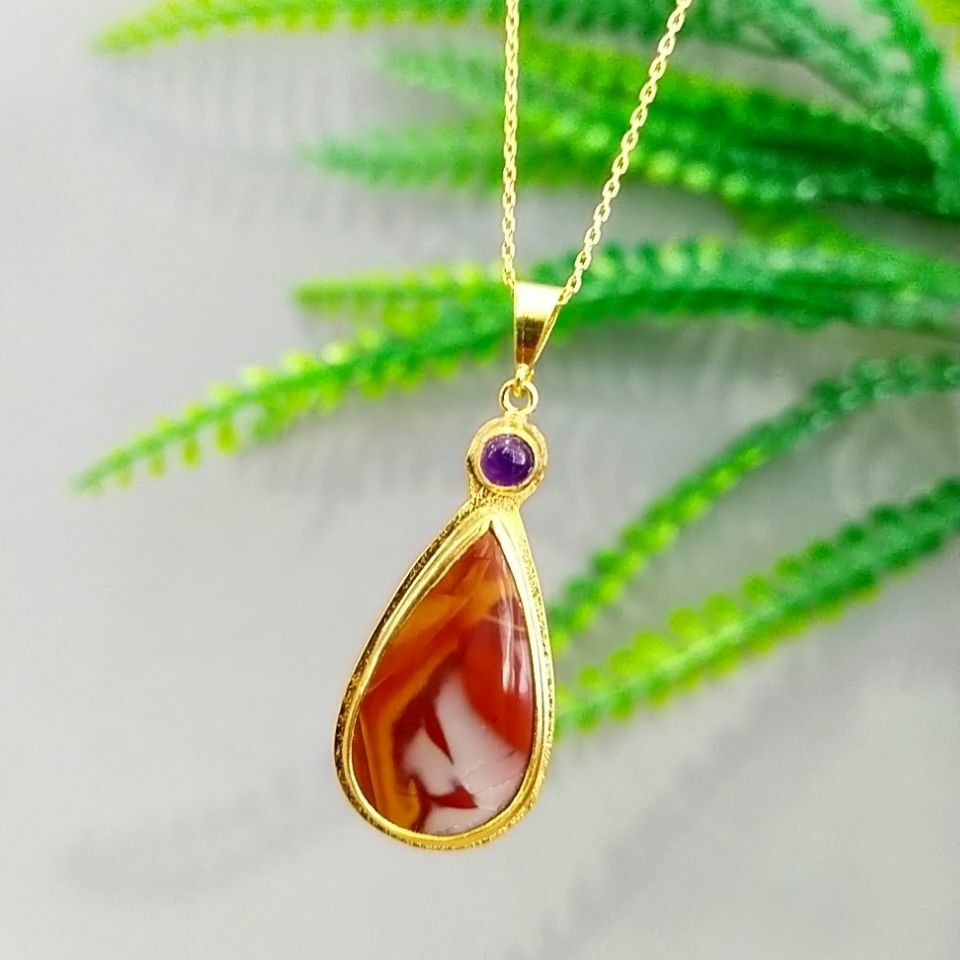 Agate Stone Natural Stone Necklace A853