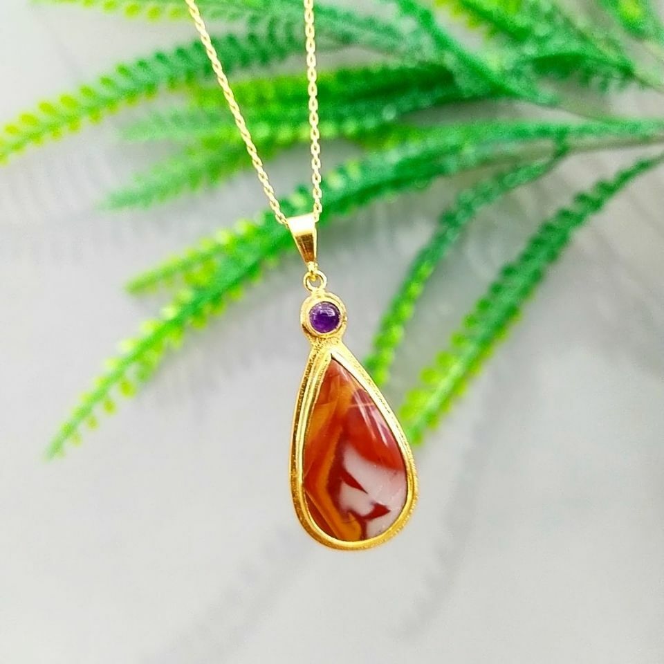 Agate Stone Natural Stone Necklace A853
