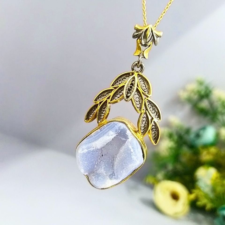 Druzy Chalcedony Special Design Necklace