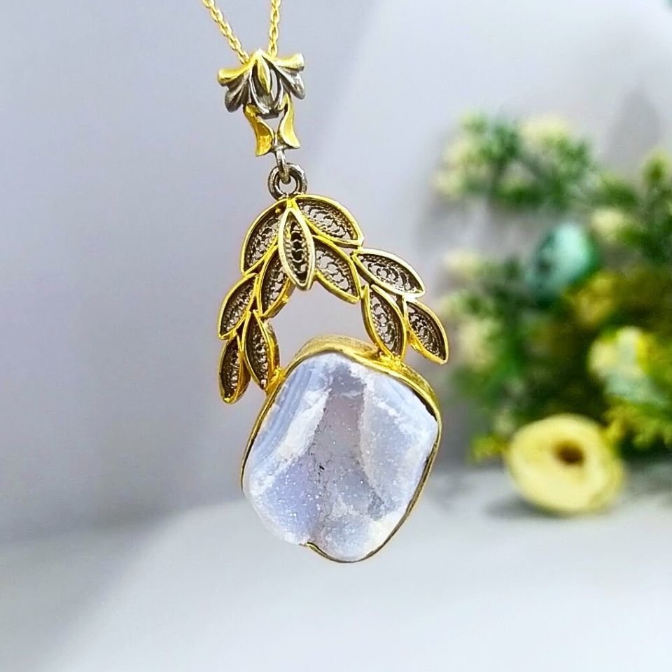 Druzy Chalcedony Special Design Necklace