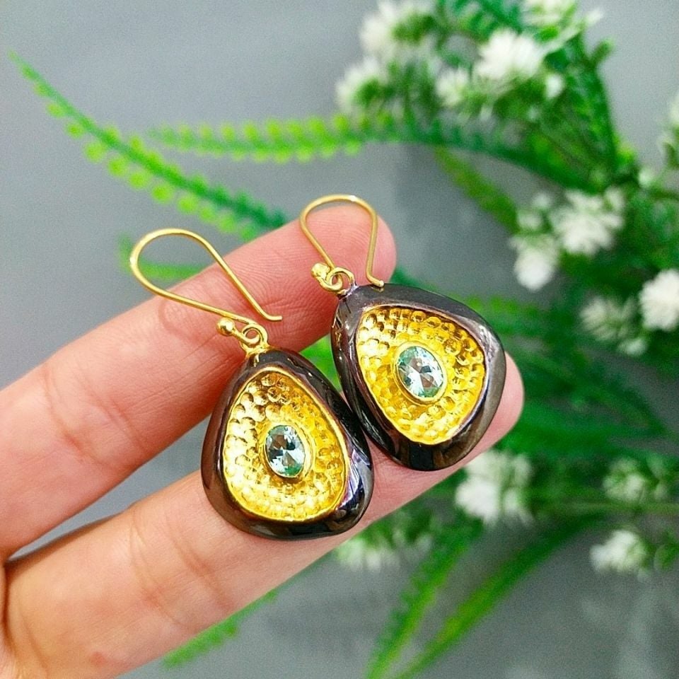 Green Topaz Özel Tasarım Küpe
