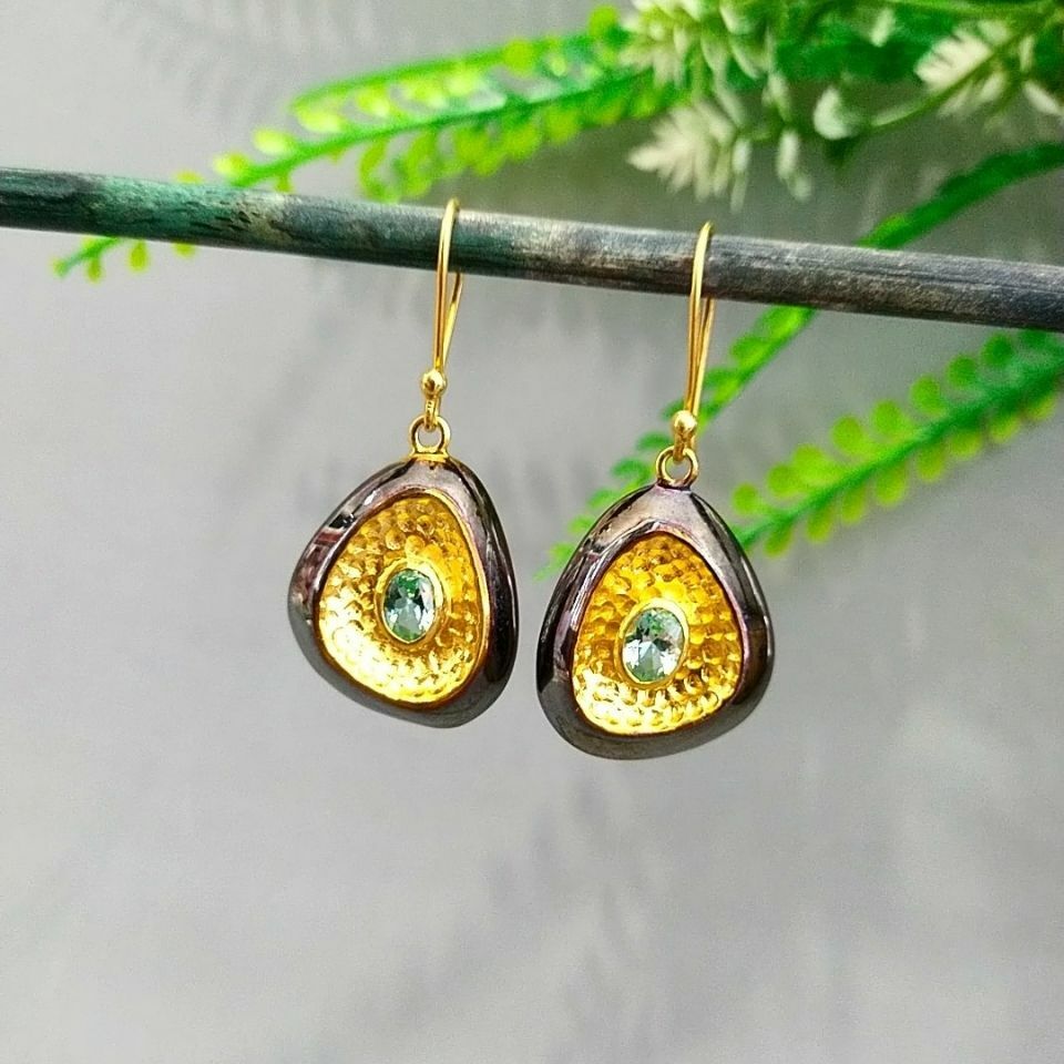 Green Topaz Özel Tasarım Küpe
