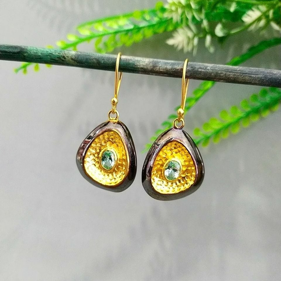 Green Topaz Özel Tasarım Küpe
