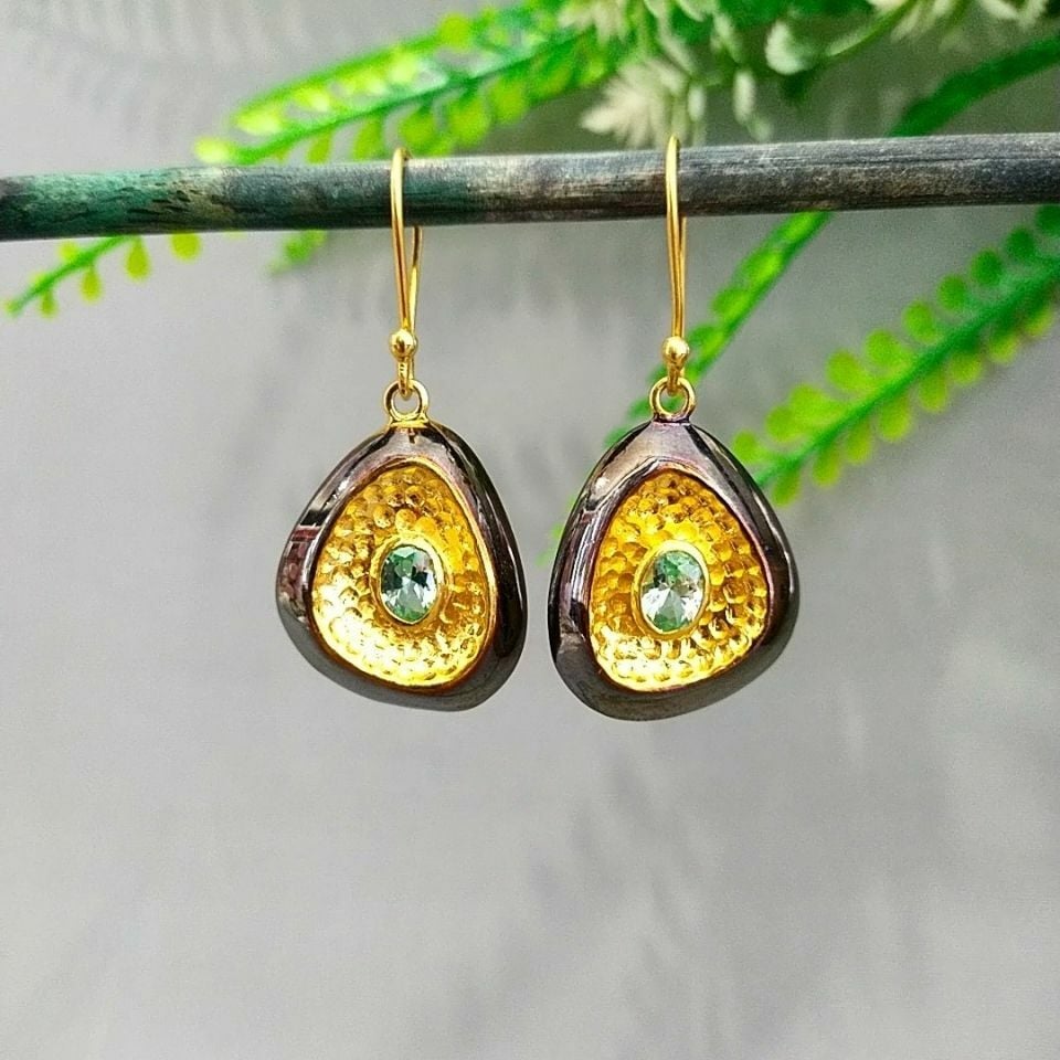 Green Topaz Özel Tasarım Küpe