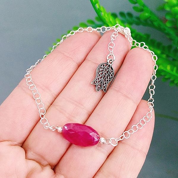Yakut Taşlı Doğal Taş Bileklik