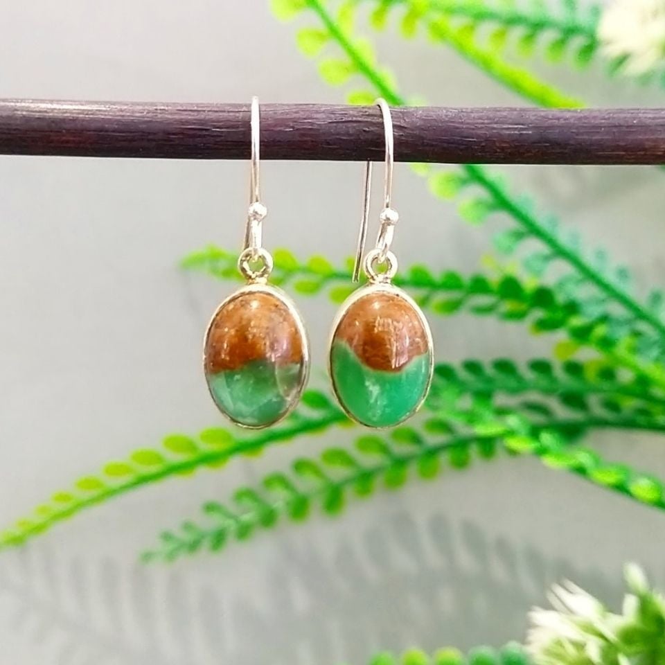 Chrysoprase Stone Special Design Earrings