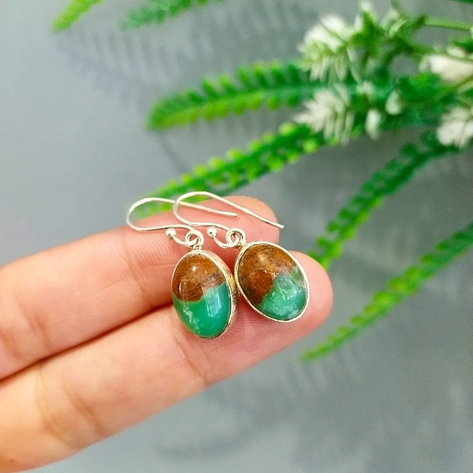 Chrysoprase Stone Special Design Earrings