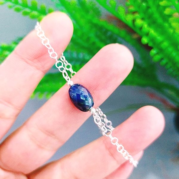Safir Taşlı Doğaltaş Bileklik