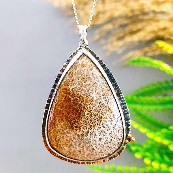 Coral Fossil Special Design Natural Stone Necklace