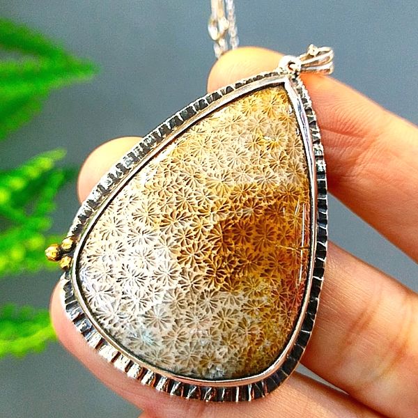 Coral Fossil Special Design Natural Stone Necklace