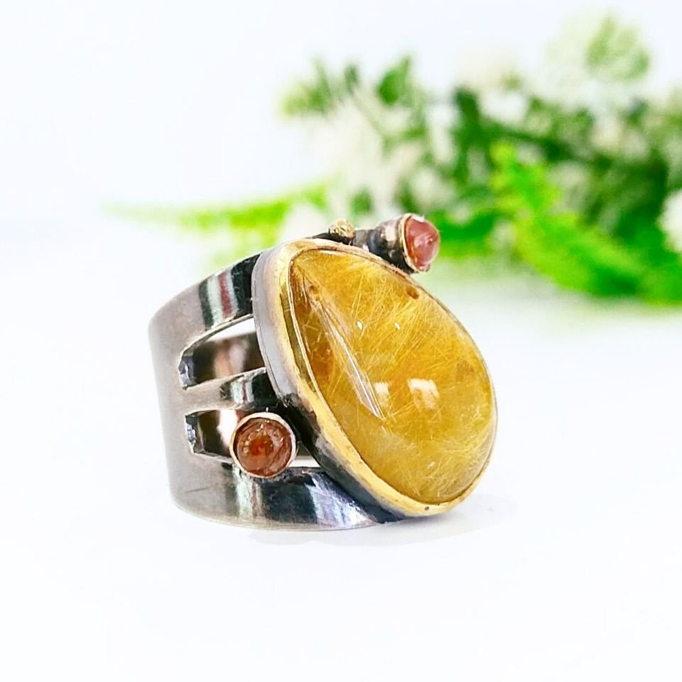 Gold Beril Turmalin Özel Tasarım Yüzük 0788