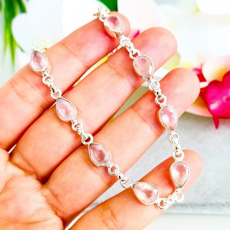 Pembe Kuvars Özel Tasarım Bileklik - OTB187