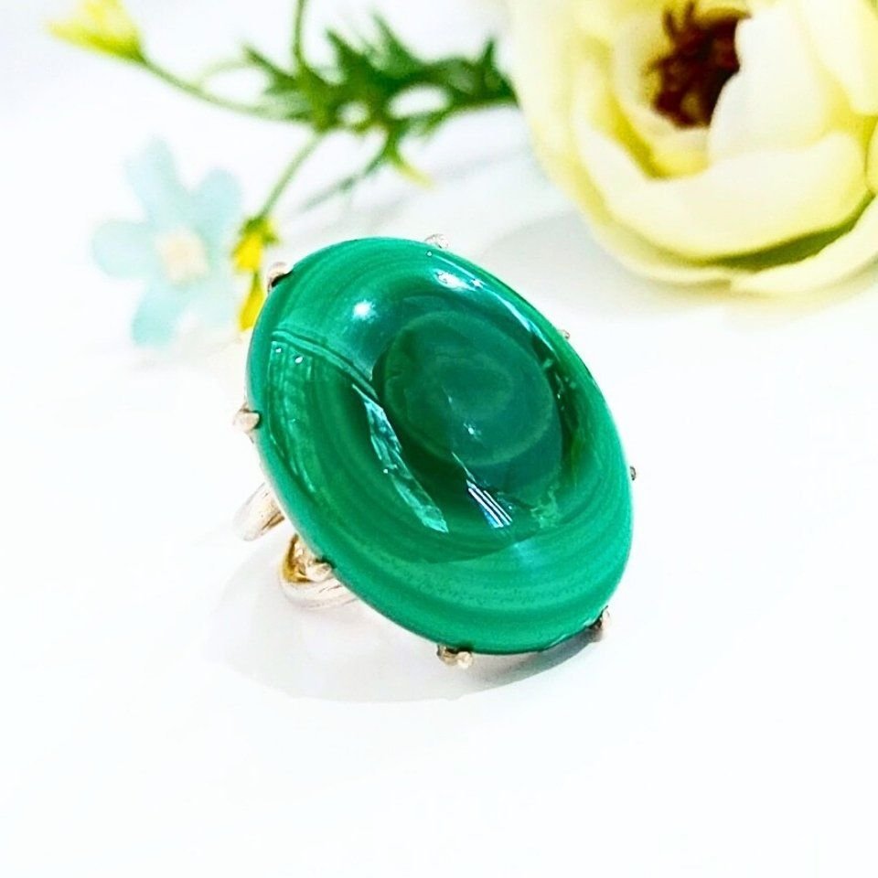 Malachite Stone Special Design Ring - OTS949