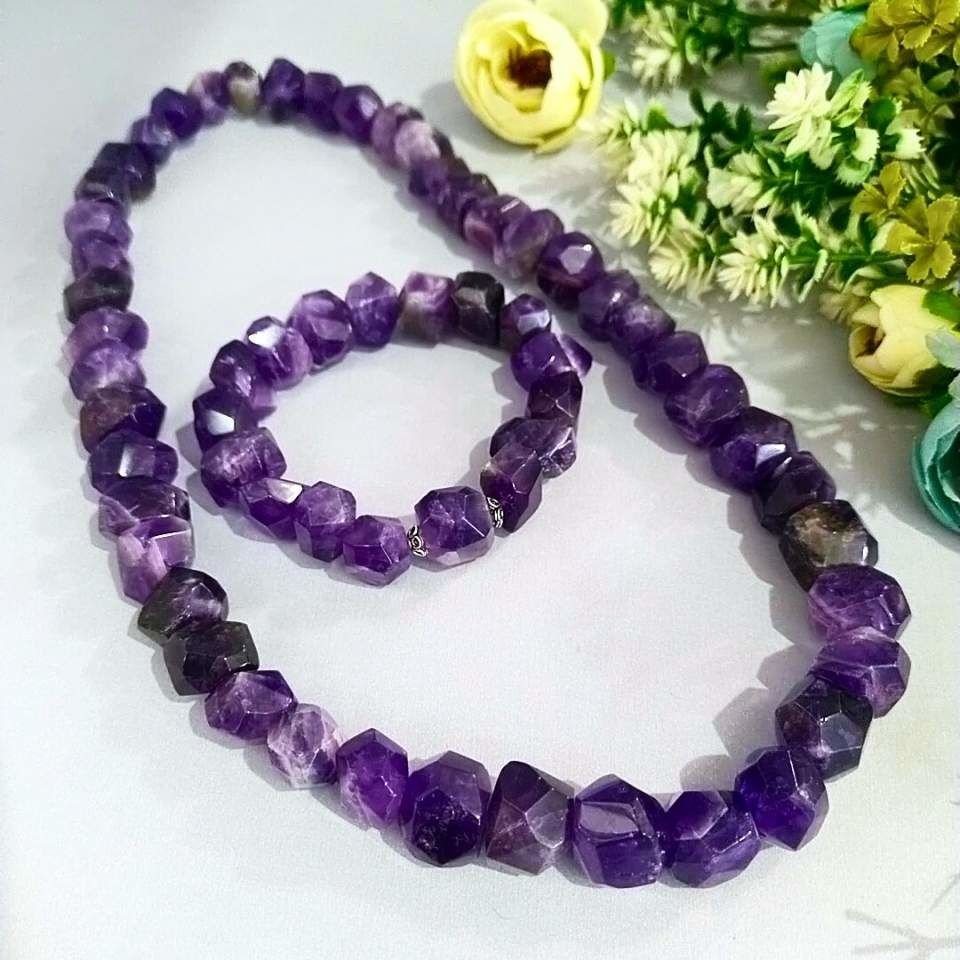 Ametist Amorf Doğal Taş Kolye ve Bileklik
