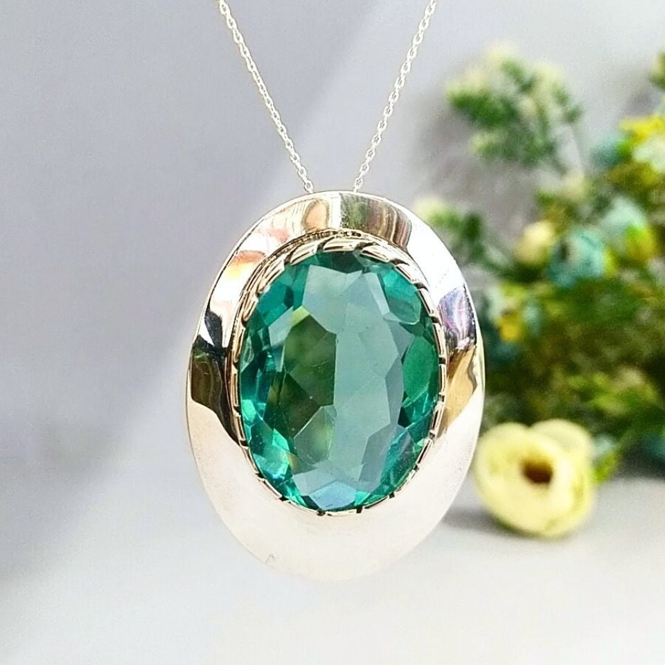 Green Topaz Özel Tasarım Kolye - TSR1218