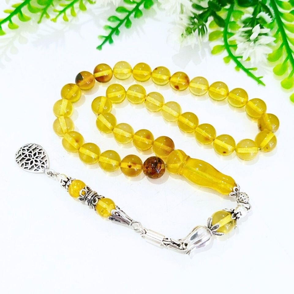 Drop Amber Prayer Beads 00418
