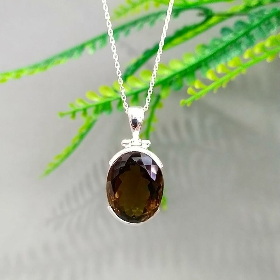 Smoky Topaz Özel Tasarım Kolye