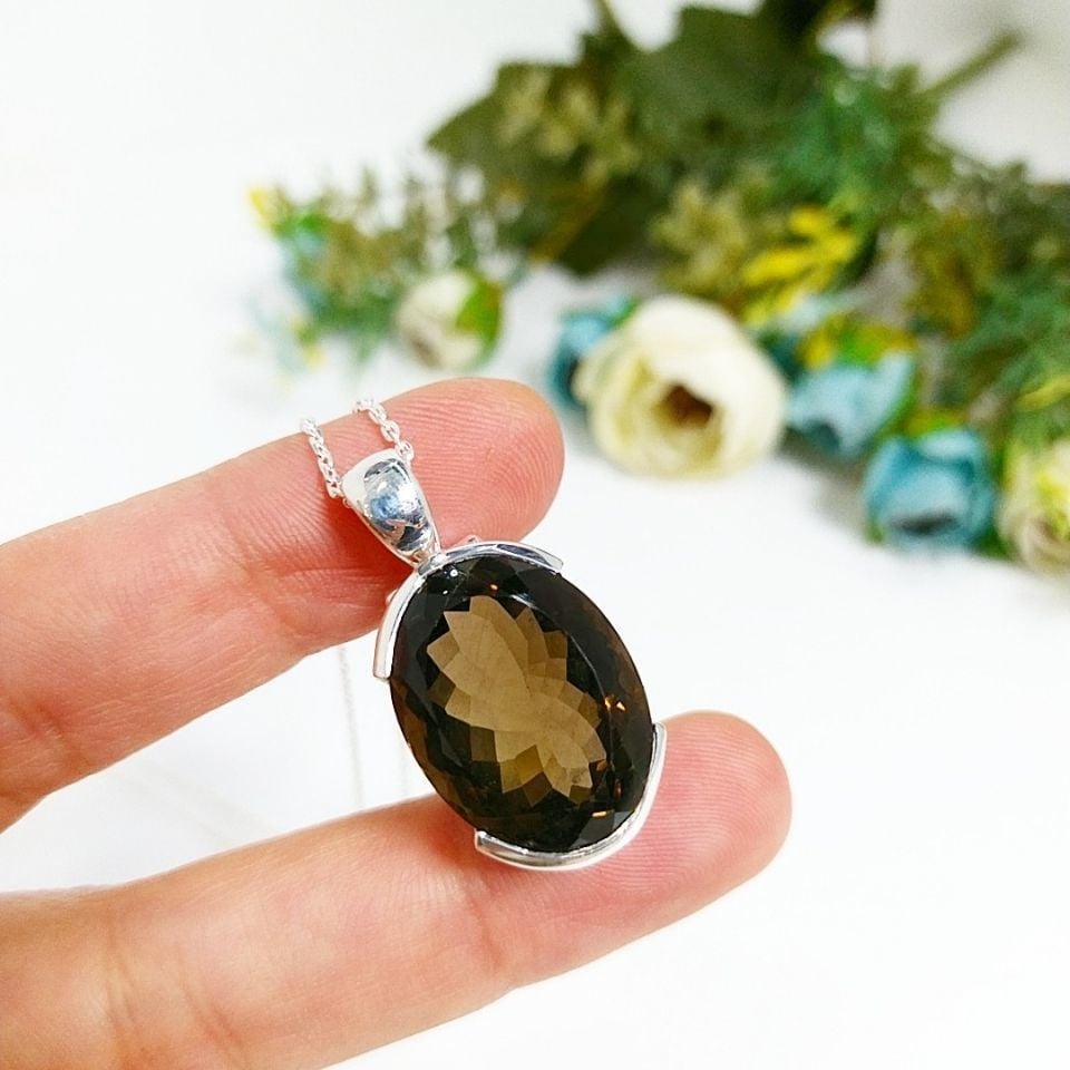 Smoky Topaz Özel Tasarım Kolye