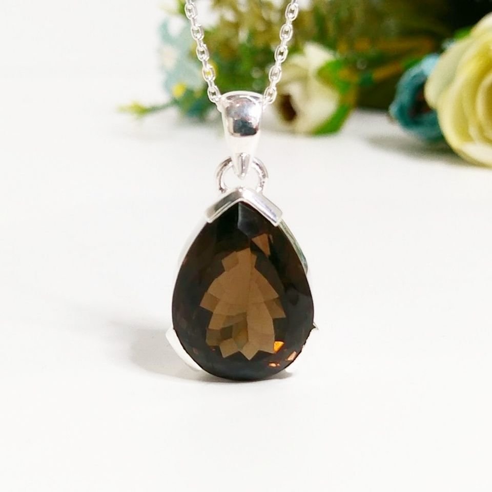 Smoky Topaz Özel Tasarım Kolye