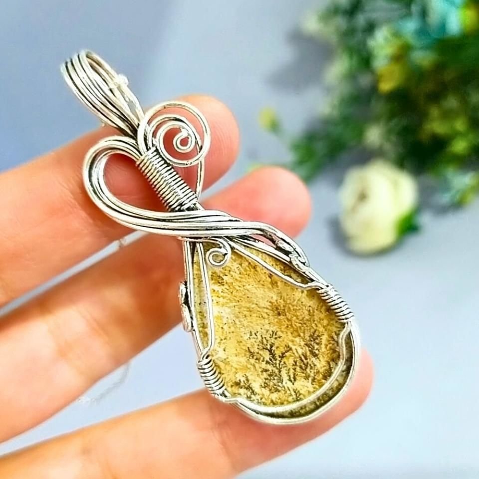 Dendritli Psilomelan Taşı Kolye - TSR1219