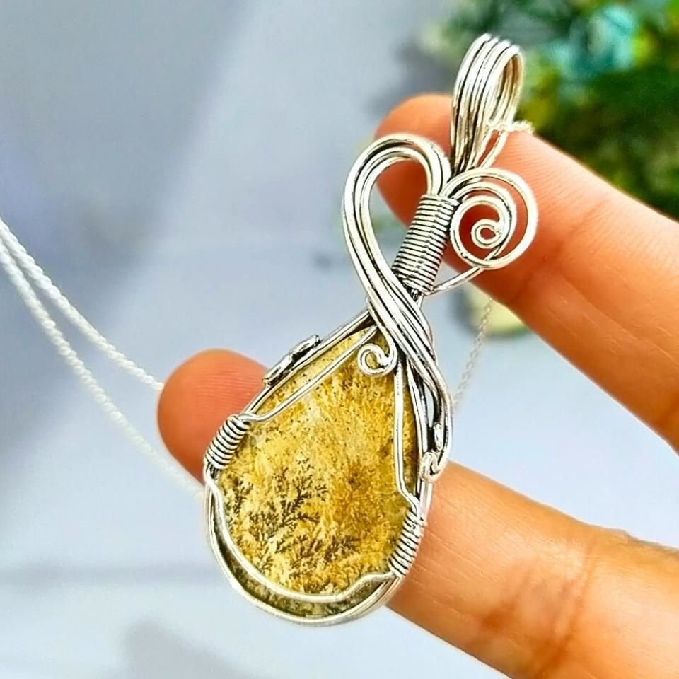 Dendritli Psilomelan Taşı Kolye - TSR1219