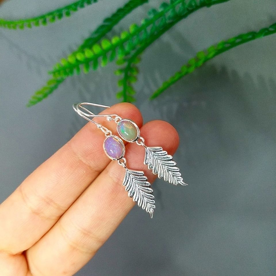 Opal Taşı Özel Tasarım Küpe