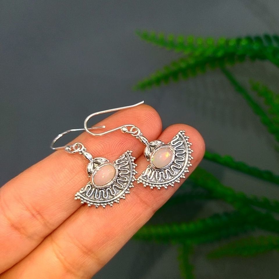 Opal Taşı Özel Tasarım Küpe