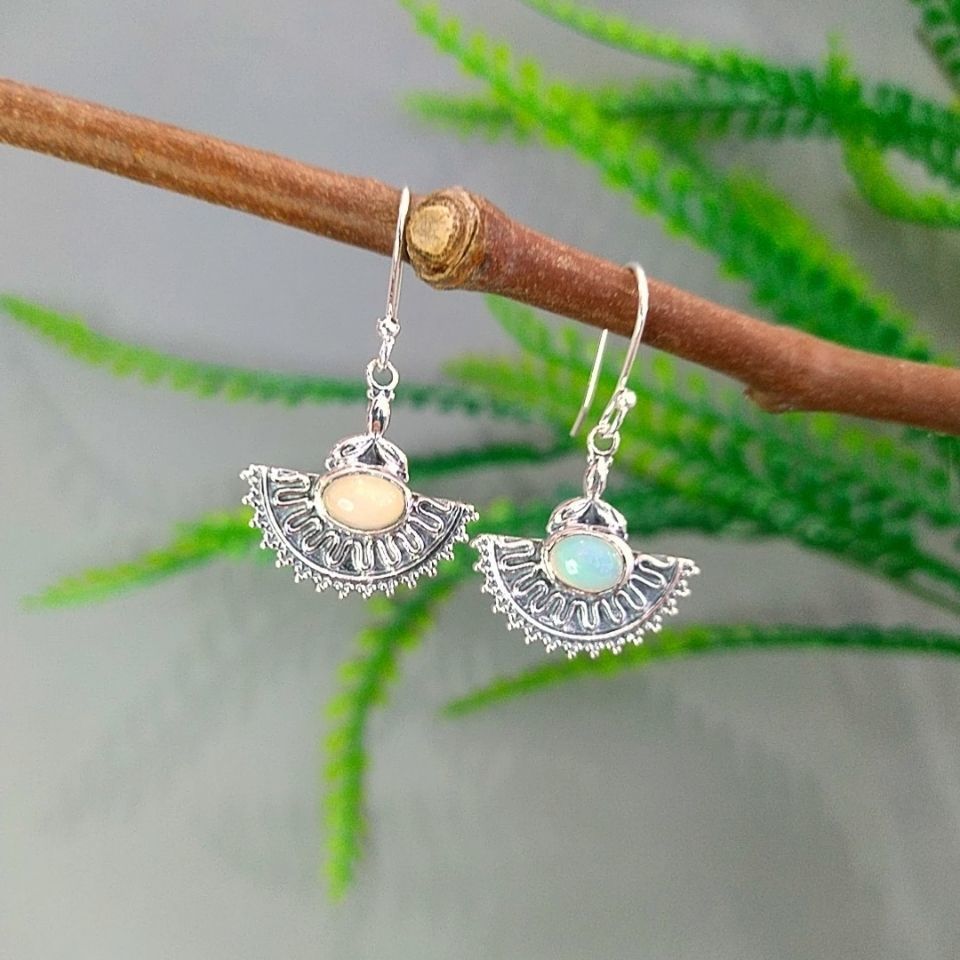 Opal Taşı Özel Tasarım Küpe