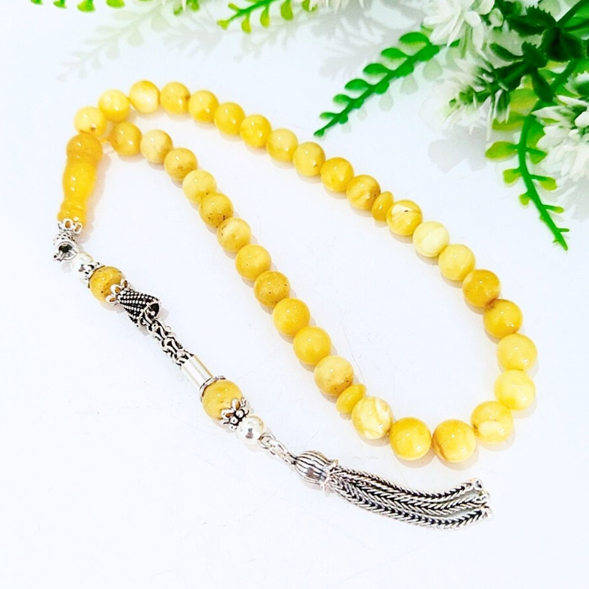 Drop Amber Prayer Beads 00425