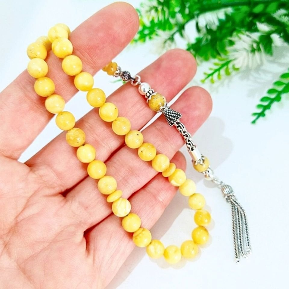 Drop Amber Prayer Beads 00425