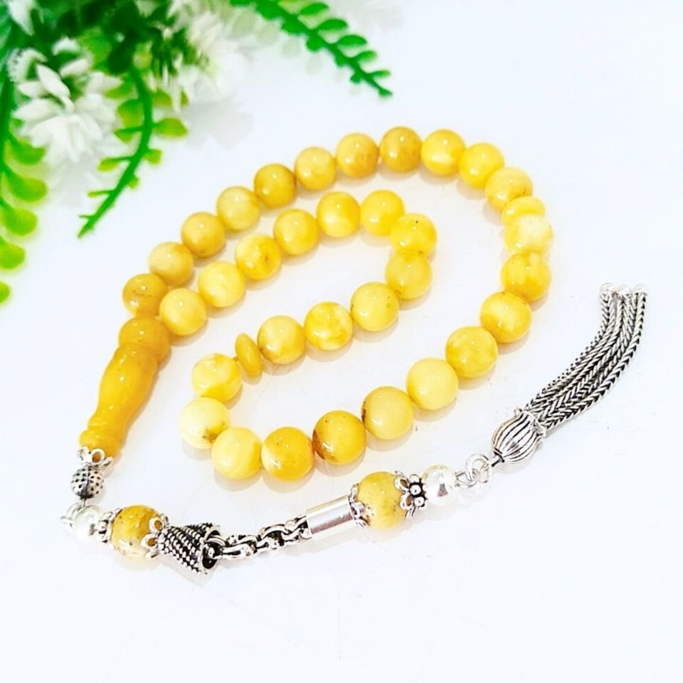 Drop Amber Prayer Beads 00425