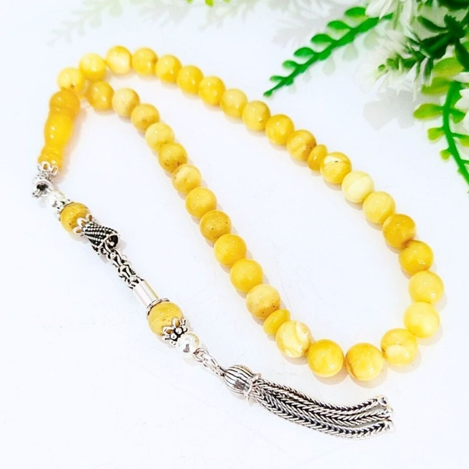 Drop Amber Prayer Beads 00425