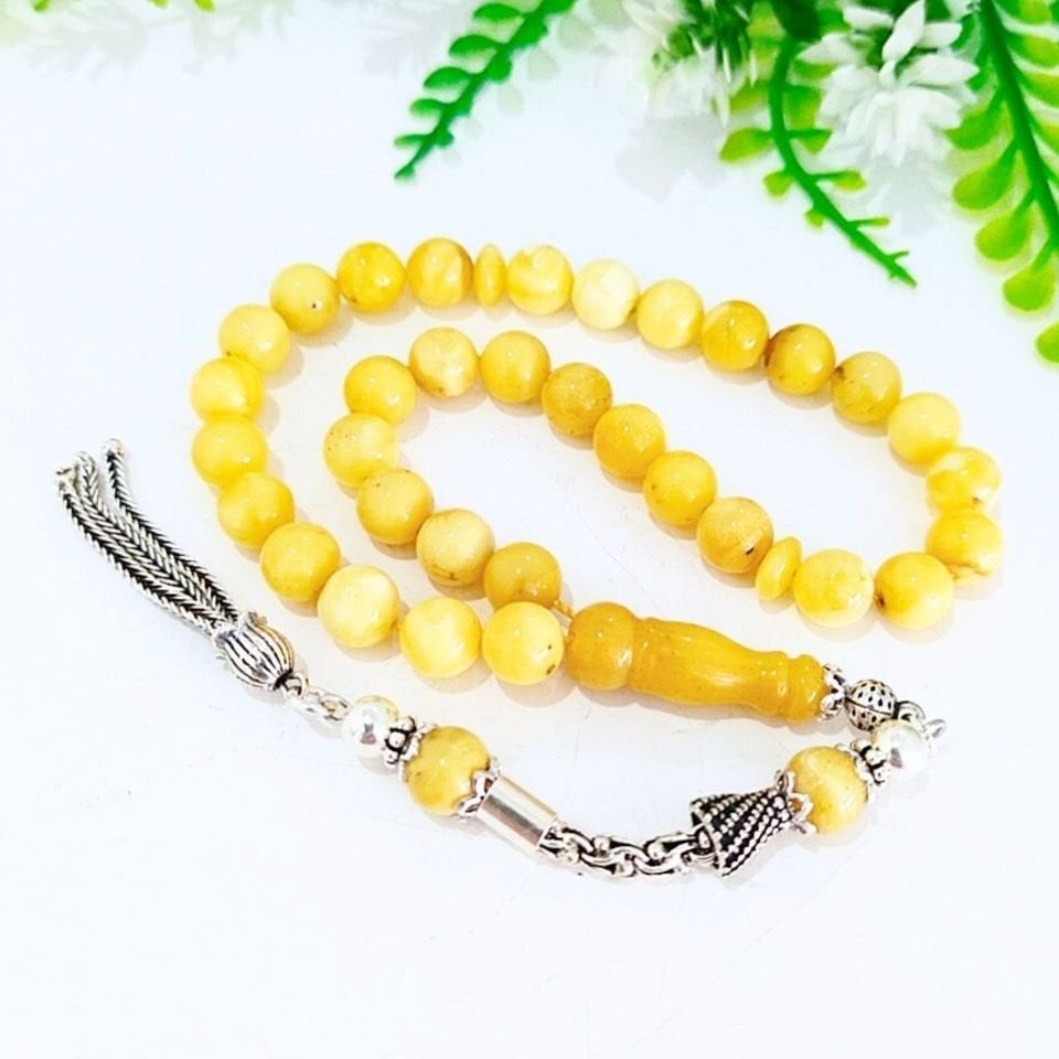 Drop Amber Prayer Beads 00425