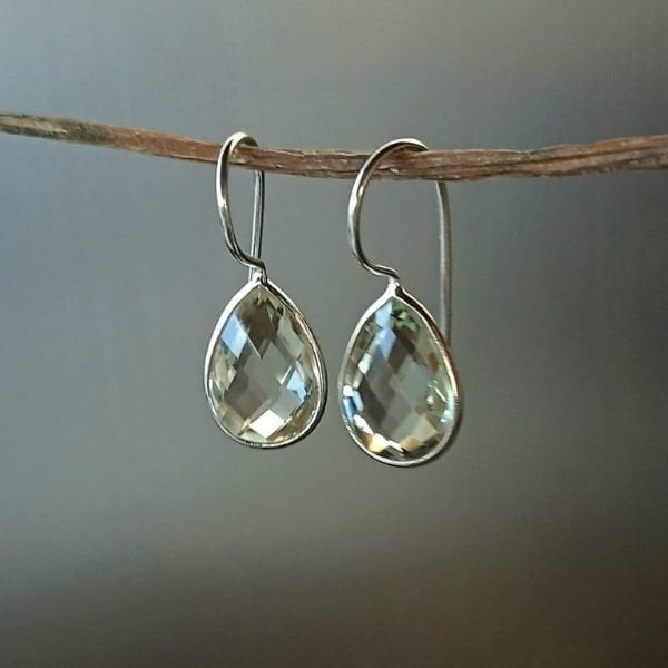 Topaz Taşı Özel Tasarım Küpe