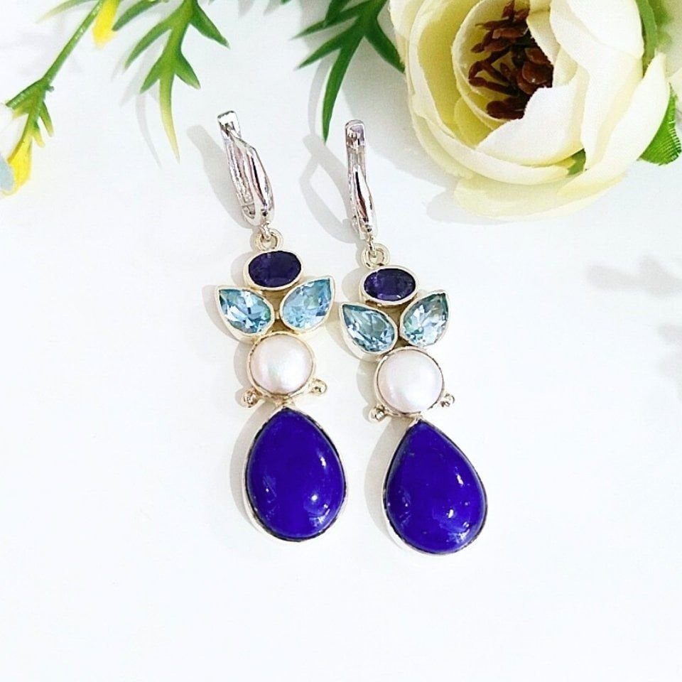 Lapis Lazuli Taşı Küpe - KP818