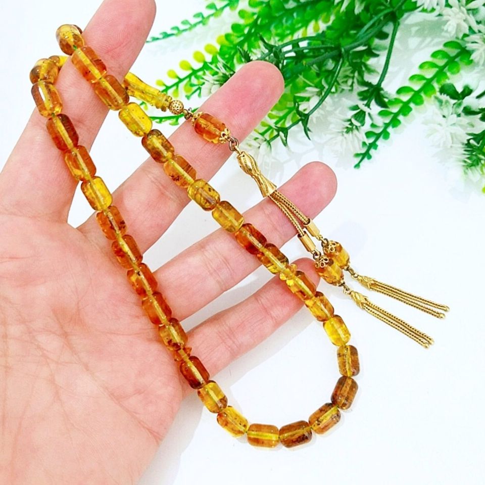 Drop Amber Prayer Beads 00433