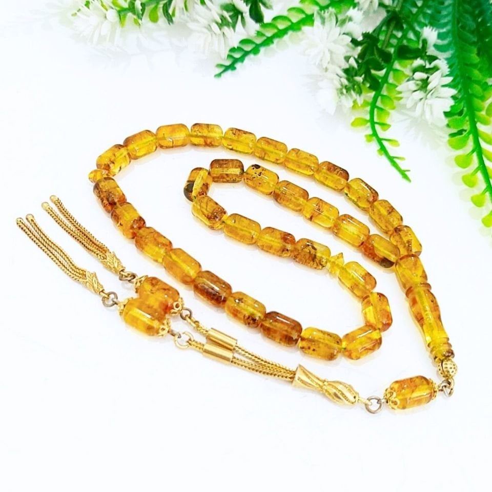 Drop Amber Prayer Beads 00433