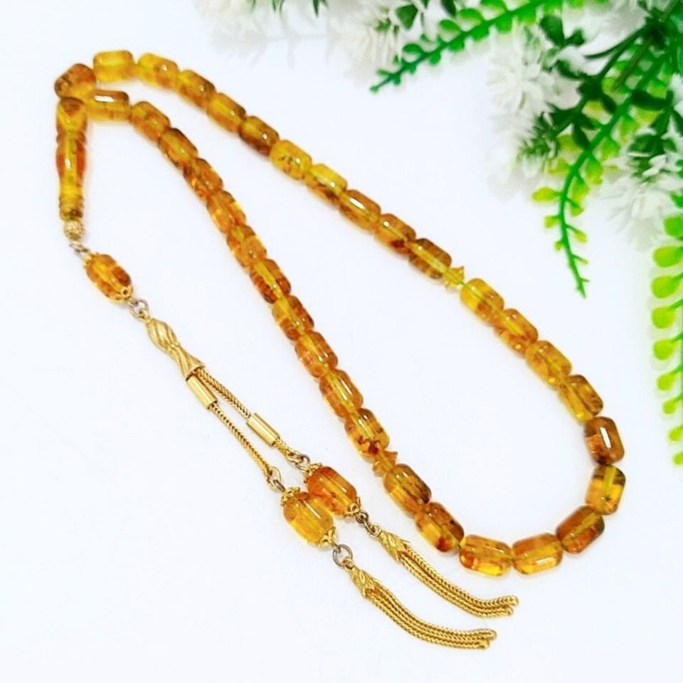 Drop Amber Prayer Beads 00433
