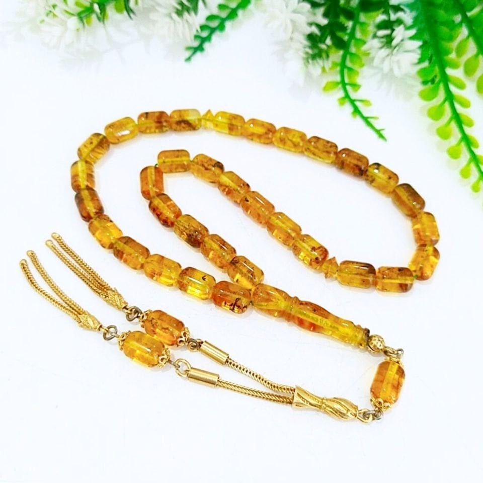 Drop Amber Prayer Beads 00433