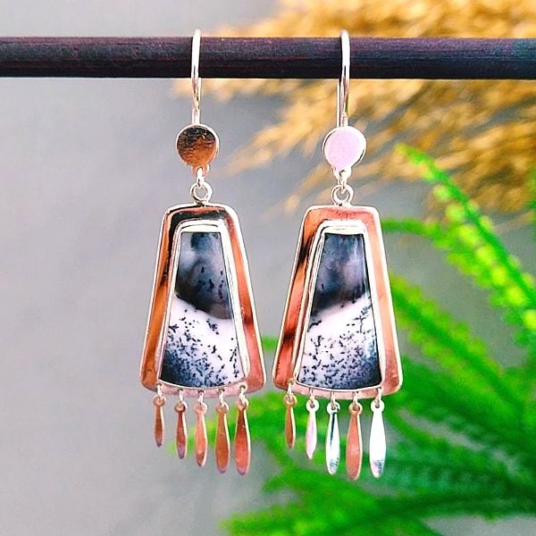 Merlinite Stone Special Design Natural Stone Earrings