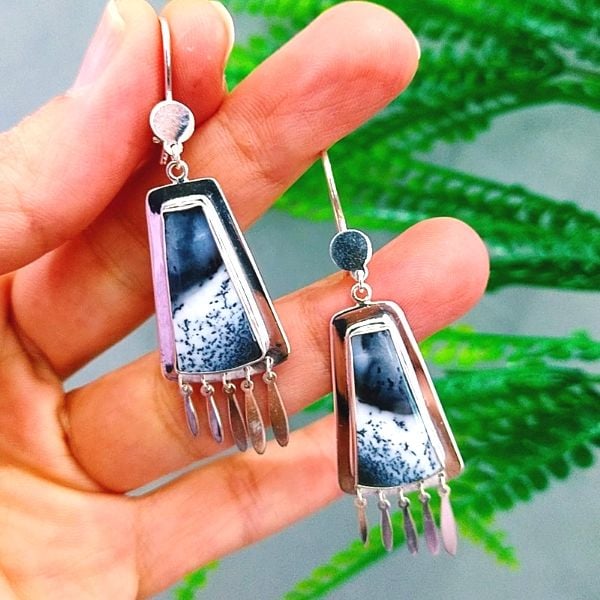 Merlinite Stone Special Design Natural Stone Earrings